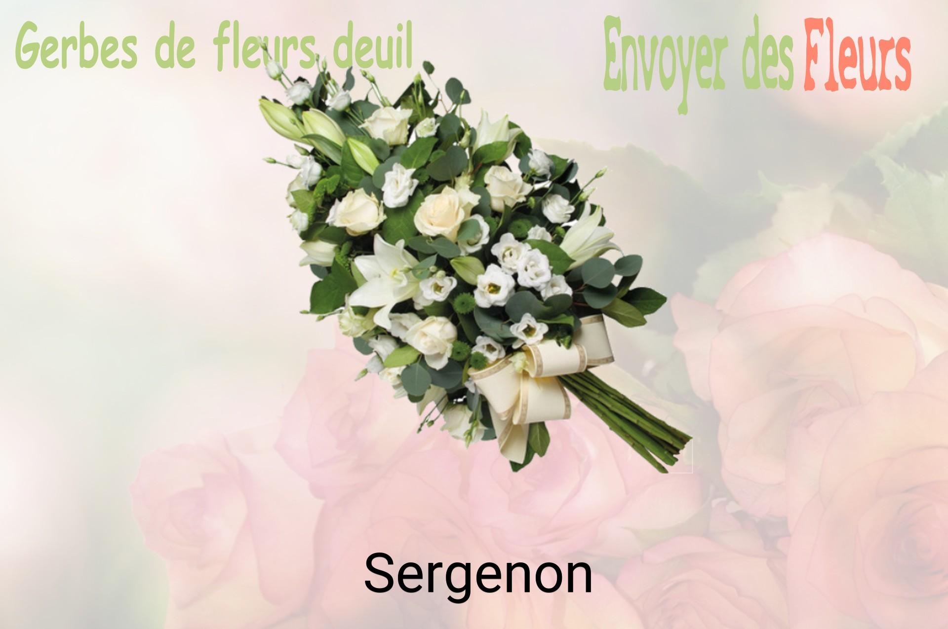 Gerbe de fleurs de deuil livrée à Sergenon
